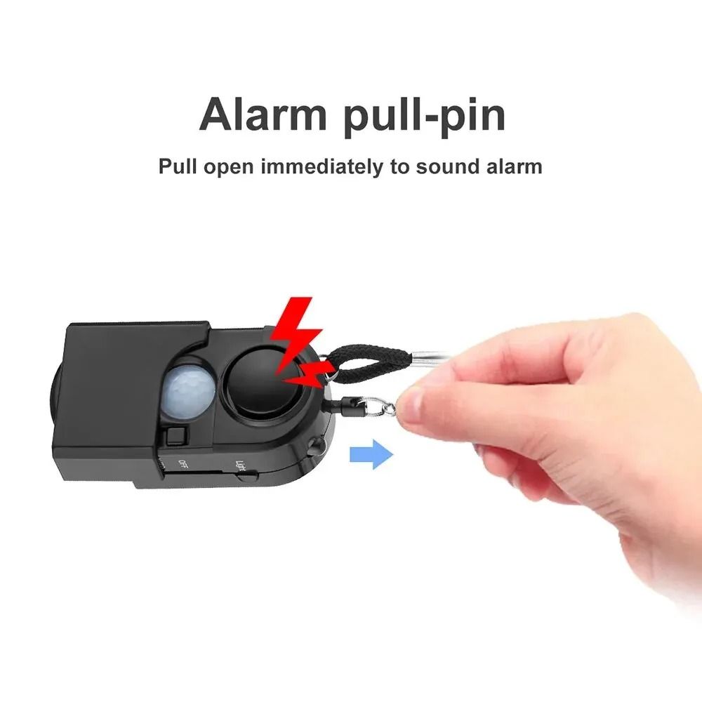 Portable Mini Motion Detector Alarm With LED Light And Siren 4