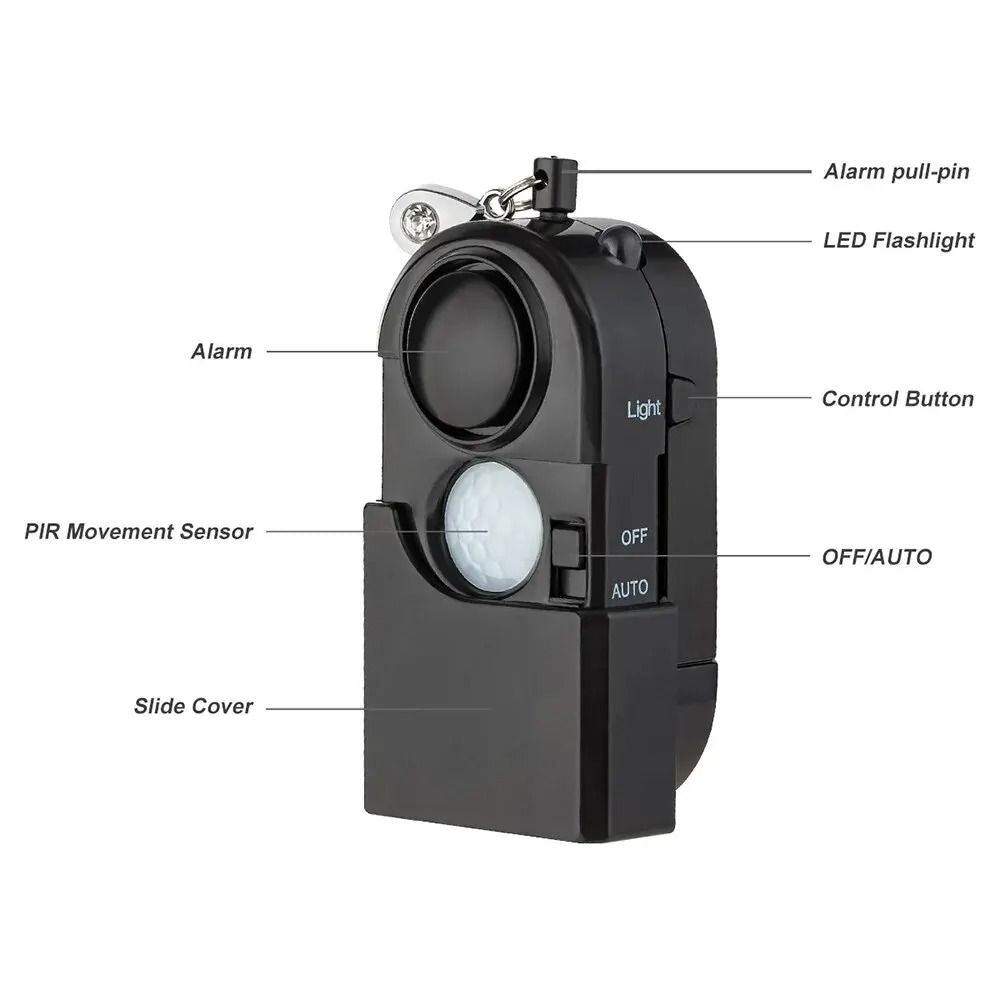Portable Mini Motion Detector Alarm With LED Light And Siren 6