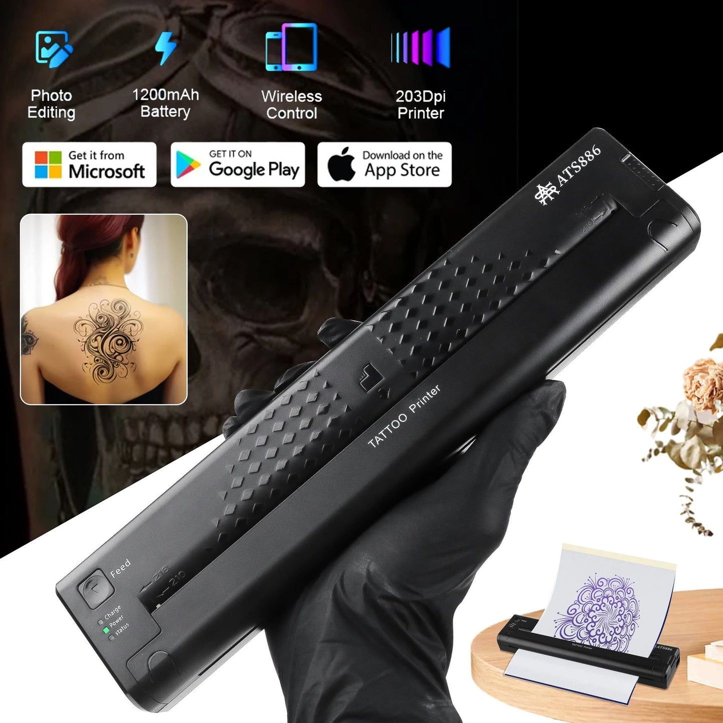 Professional Portable Tattoo Transfer Printer Machine Kit