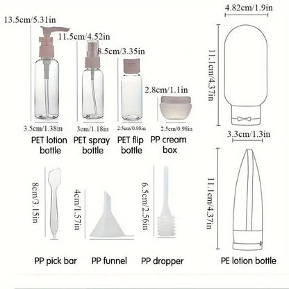 Travel Liquid Refillable Bottle Set Spray  Lotion Containers 4