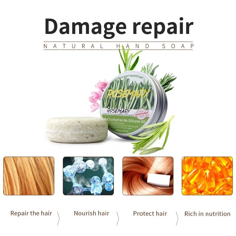 Rosemary Plant Shampoo Soap Silicone Free Scalp Cleanser Bar 2