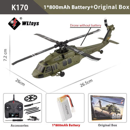 WLtoys K170 RC Helicopter  24G 6Axis Gyroscope 4CH Altitude Hold Remote Control Toy 6