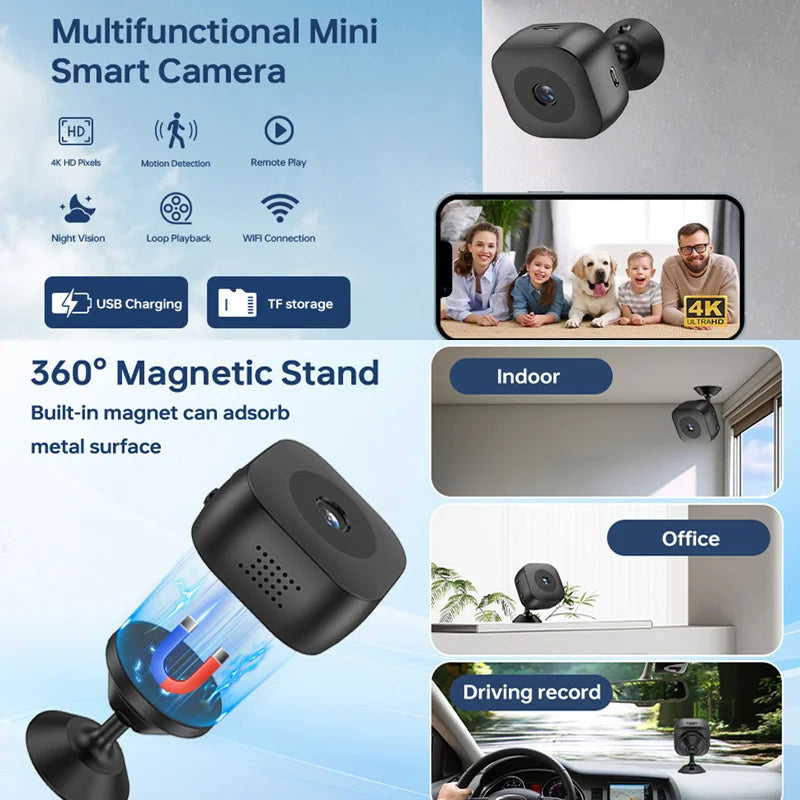Small Cam, Mini Camera HD 1080P, Covert Video Recorder, High Definition WiFi Security Monitor, Full Color Night Vision