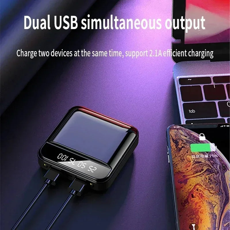 Mini Portable Power Bank Ultra Fast Charging External Battery With Flashlight For IPhone Xiaomi Sam 2