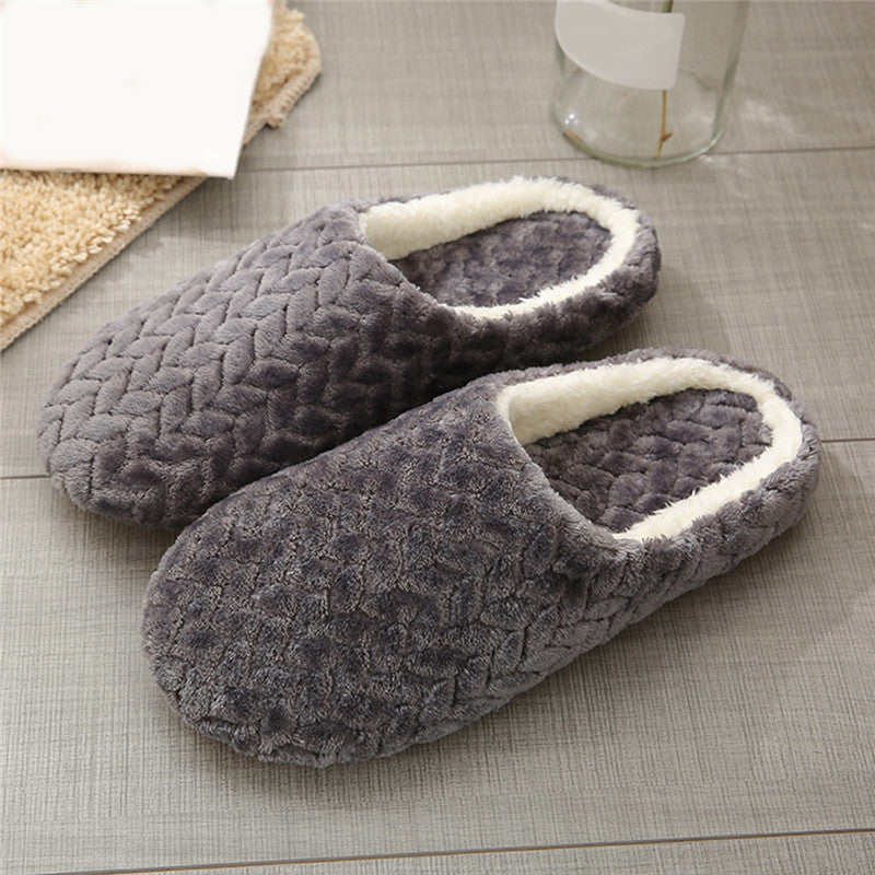 Cozy Indoor Cotton Slippers With Soft Sole Silent Faux Suede Design Anti Slip Unisex Home Shoes For 6
