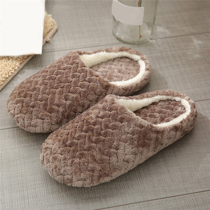 Cozy Indoor Cotton Slippers With Soft Sole Silent Faux Suede Design Anti Slip Unisex Home Shoes For 9