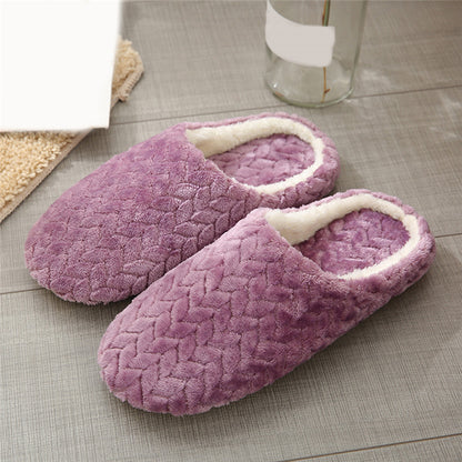 Cozy Indoor Cotton Slippers With Soft Sole Silent Faux Suede Design Anti Slip Unisex Home Shoes For 7