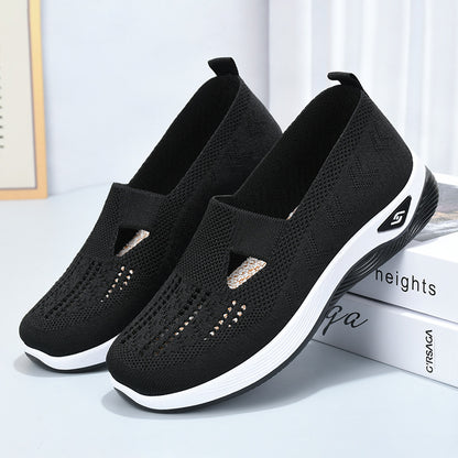 Casual Blue Mesh Womens Shoes Breathable  Comfortable Soft Sole Loafers For Mothers Perfect For Spr 3