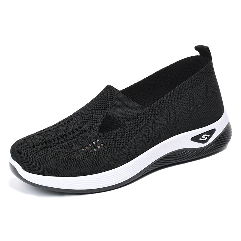 Casual Blue Mesh Womens Shoes Breathable  Comfortable Soft Sole Loafers For Mothers Perfect For Spr 7