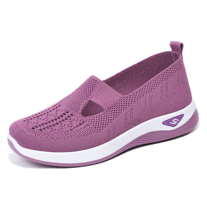 Casual Blue Mesh Womens Shoes Breathable  Comfortable Soft Sole Loafers For Mothers Perfect For Spr 8