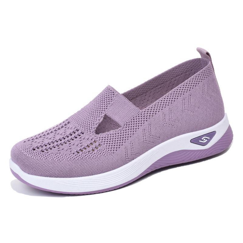 Casual Blue Mesh Womens Shoes Breathable  Comfortable Soft Sole Loafers For Mothers Perfect For Spr 9