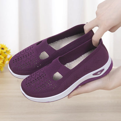 Casual Blue Mesh Womens Shoes Breathable  Comfortable Soft Sole Loafers For Mothers Perfect For Spr 2
