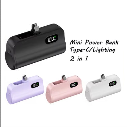 Portable Wireless Fast Charging Power Bank Mini Capsule External Battery High Capacity For IPhone H 2