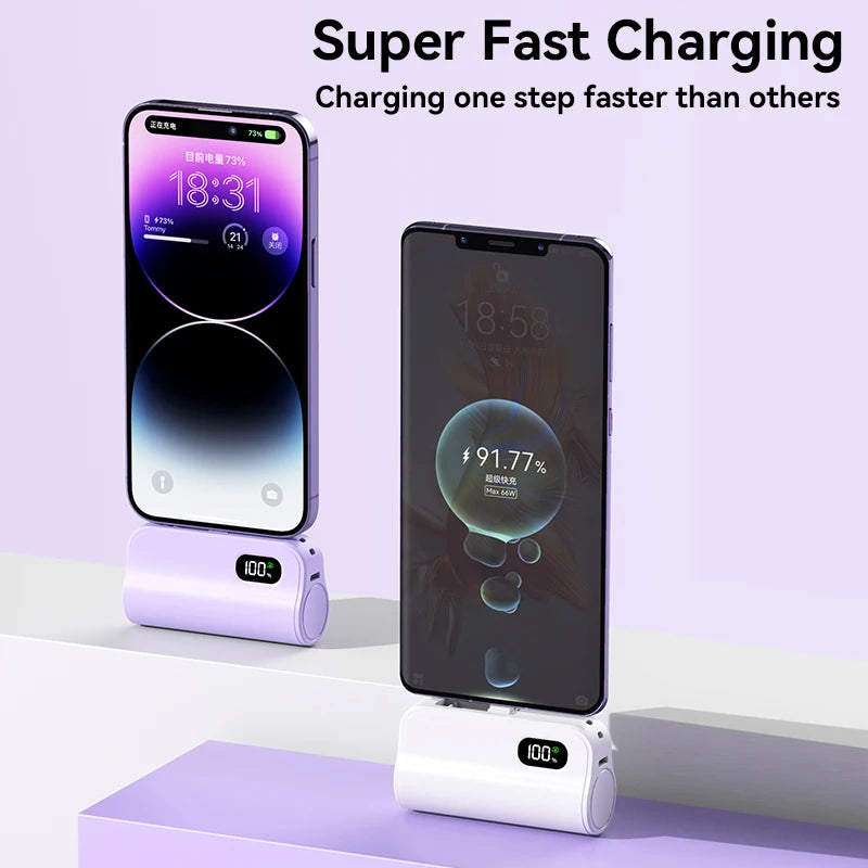 Portable Wireless Fast Charging Power Bank Mini Capsule External Battery High Capacity For IPhone H 1