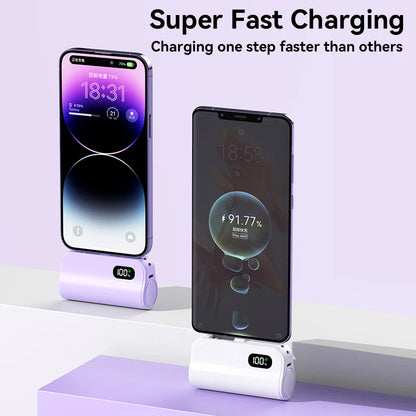 Portable Wireless Fast Charging Power Bank Mini Capsule External Battery High Capacity For IPhone H 1