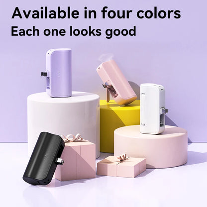 Portable Wireless Fast Charging Power Bank, Mini Capsule External Battery, High Capacity for iPhone Huawei Samsung
