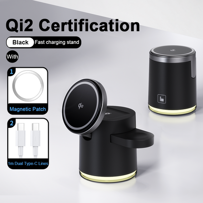 3in1 Wireless Charger Foldable Dock Qi2 Fast Charging Station Stand For IPhone  AirPods Apple Watch 5