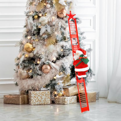 Climbing Santa Claus Doll, Christmas Tree Ornament, Ladder with Music, Holiday Decorations, Navidad, New Year