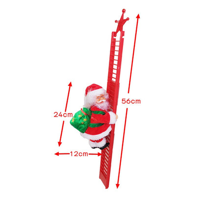 Climbing Santa Claus Doll, Christmas Tree Ornament, Ladder with Music, Holiday Decorations, Navidad, New Year