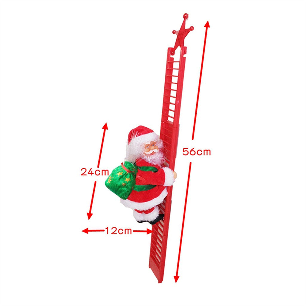 Climbing Santa Claus Doll, Christmas Tree Ornament, Ladder with Music, Holiday Decorations, Navidad, New Year