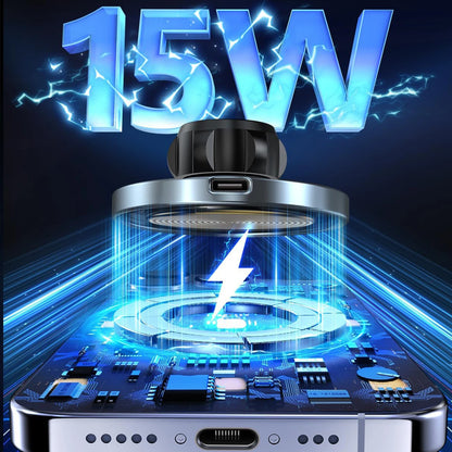 15W Wireless Car Charger Adapter Strong Magnetic Air Vent Phone Holder Fast Charging Mount For IPho 2