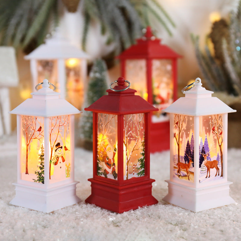 New Christmas Wind Lamp, Candle Table Lamp, Small Night Lamp, Elderly Snowman Christmas Decoration, Desktop Decor Light