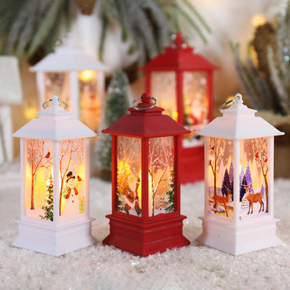 New Christmas Wind Lamp, Candle Table Lamp, Small Night Lamp, Elderly Snowman Christmas Decoration, Desktop Decor Light