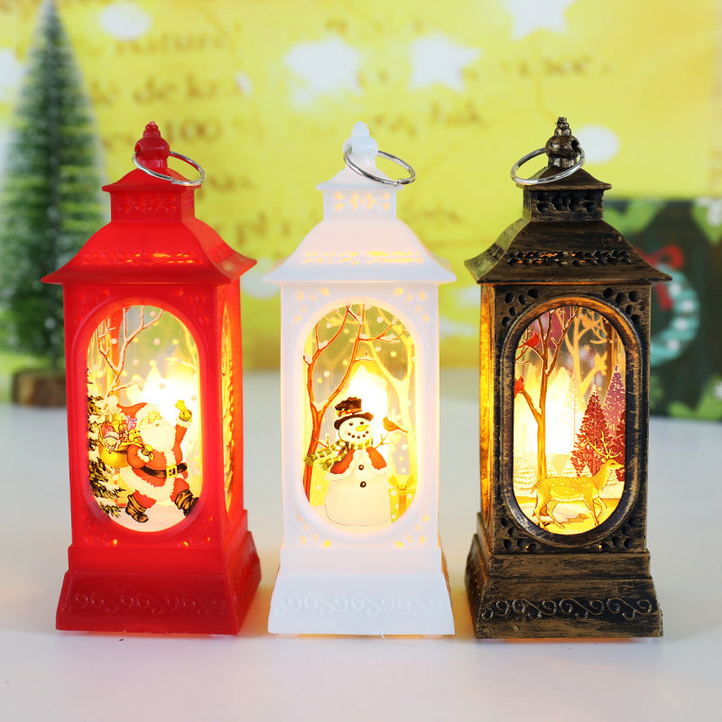 New Christmas Wind Lamp, Candle Table Lamp, Small Night Lamp, Elderly Snowman Christmas Decoration, Desktop Decor Light