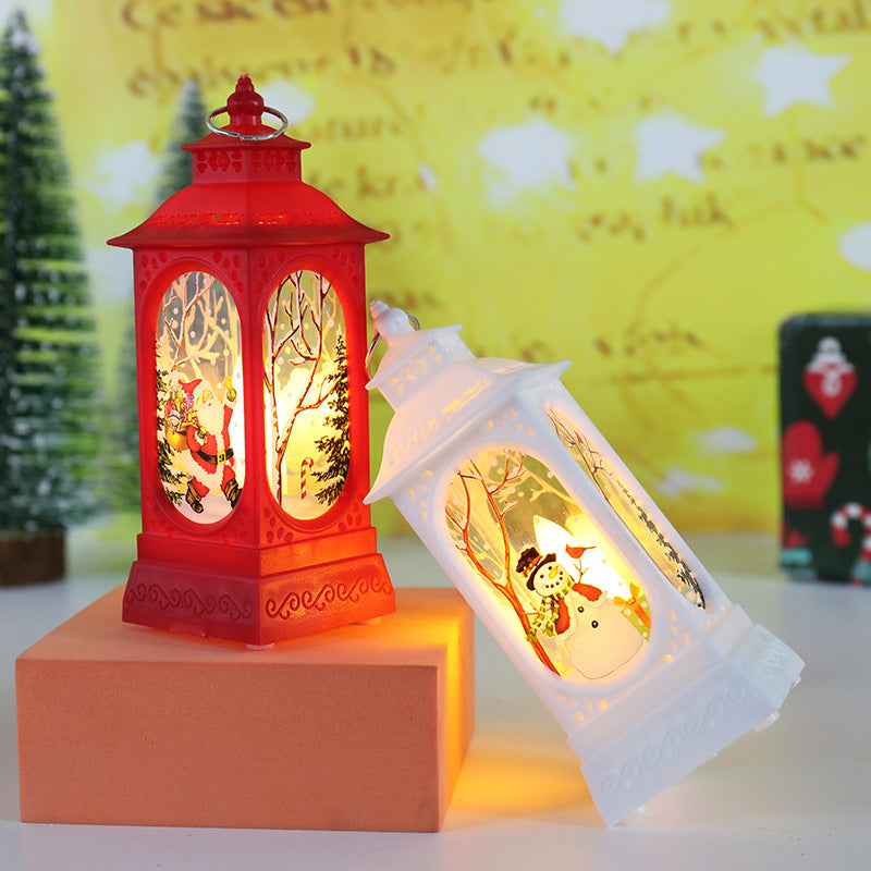 New Christmas Wind Lamp, Candle Table Lamp, Small Night Lamp, Elderly Snowman Christmas Decoration, Desktop Decor Light