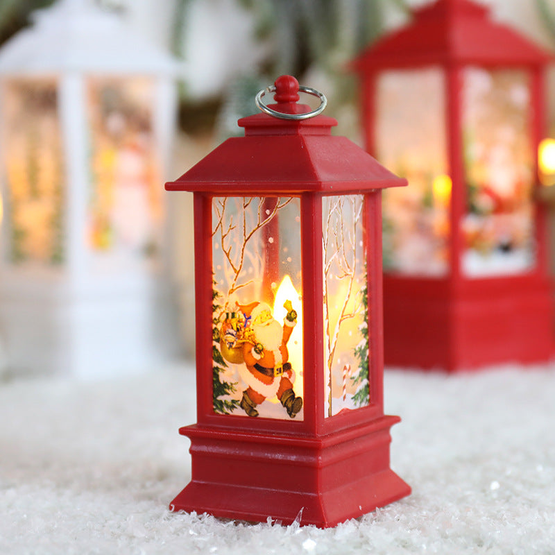 New Christmas Wind Lamp, Candle Table Lamp, Small Night Lamp, Elderly Snowman Christmas Decoration, Desktop Decor Light