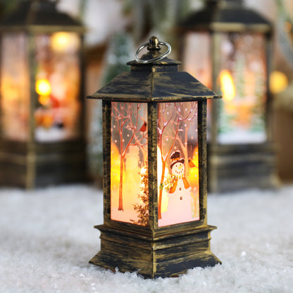New Christmas Wind Lamp, Candle Table Lamp, Small Night Lamp, Elderly Snowman Christmas Decoration, Desktop Decor Light