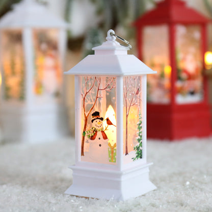 New Christmas Wind Lamp, Candle Table Lamp, Small Night Lamp, Elderly Snowman Christmas Decoration, Desktop Decor Light