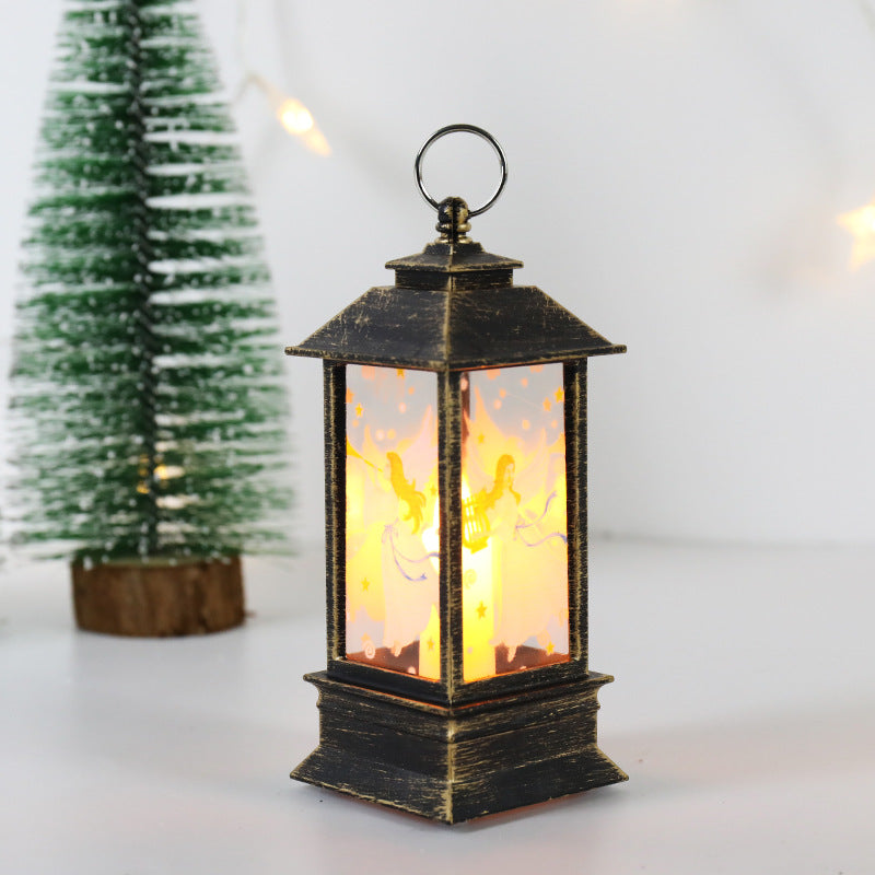 New Christmas Wind Lamp, Candle Table Lamp, Small Night Lamp, Elderly Snowman Christmas Decoration, Desktop Decor Light