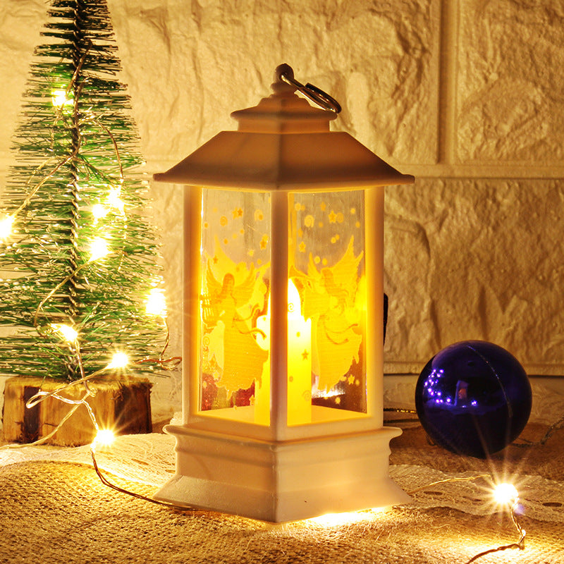 New Christmas Wind Lamp, Candle Table Lamp, Small Night Lamp, Elderly Snowman Christmas Decoration, Desktop Decor Light