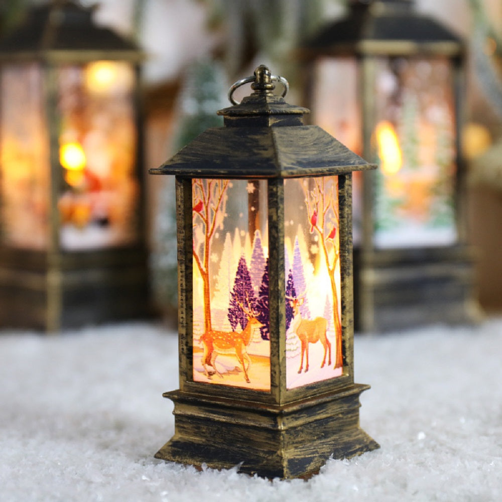 New Christmas Wind Lamp, Candle Table Lamp, Small Night Lamp, Elderly Snowman Christmas Decoration, Desktop Decor Light