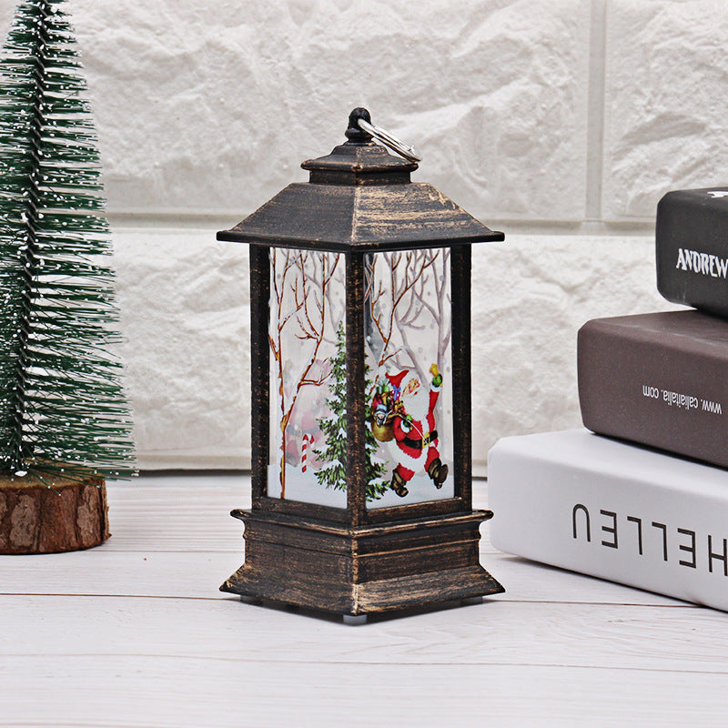 New Christmas Wind Lamp, Candle Table Lamp, Small Night Lamp, Elderly Snowman Christmas Decoration, Desktop Decor Light