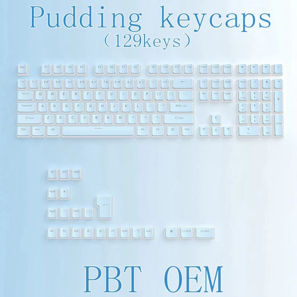 129Keys Keyboard Keycap OEM Profile PBT Material Key Cap For Mx Hot Swap Mechanical Keyboard Switch 9