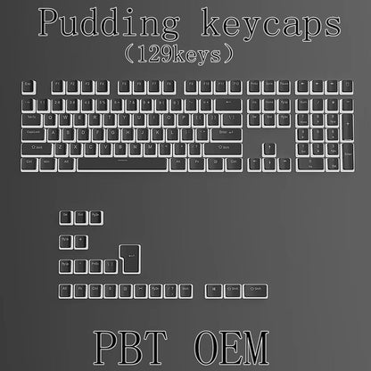 129Keys Keyboard Keycap OEM Profile PBT Material Key Cap For Mx Hot Swap Mechanical Keyboard Switch 7