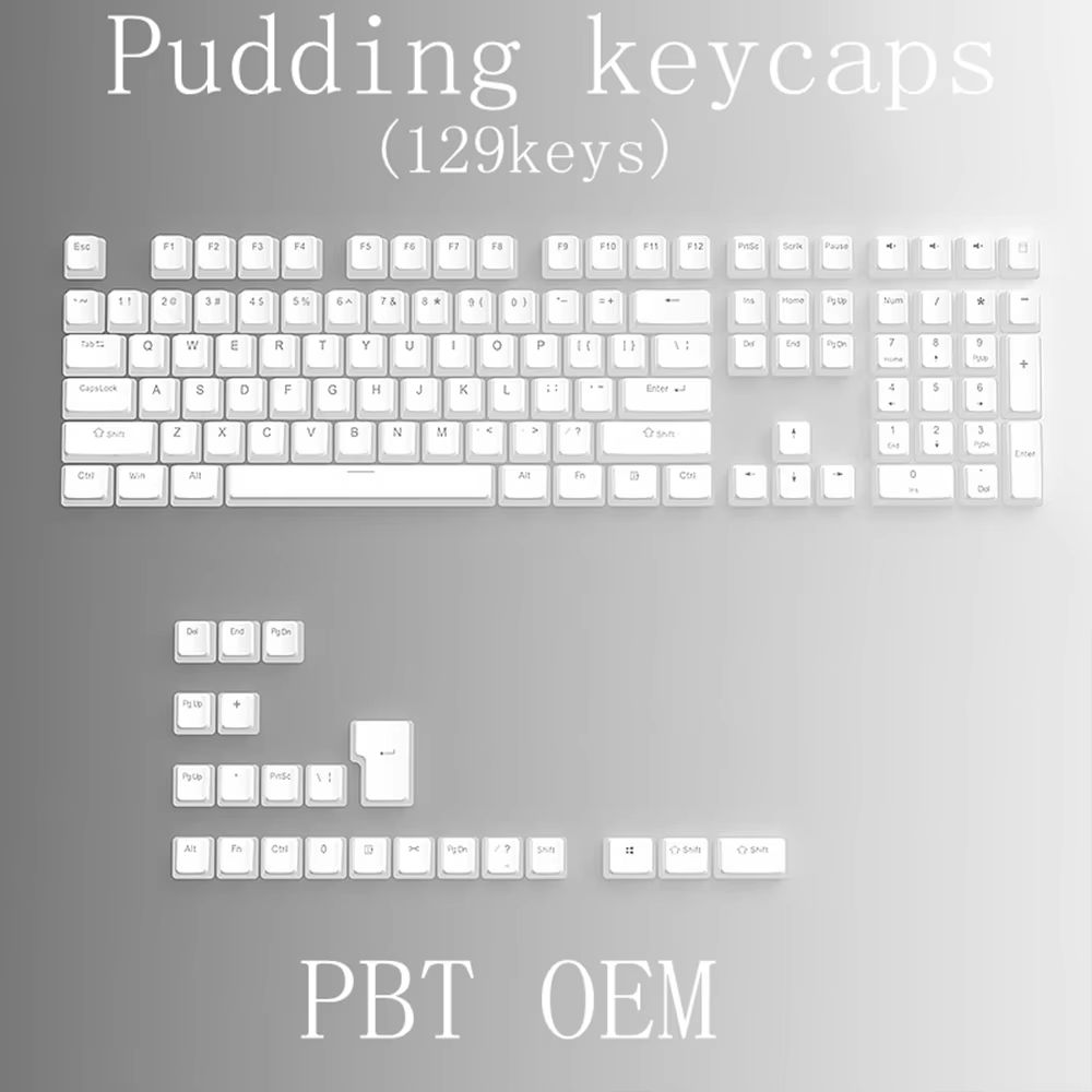 129Keys Keyboard Keycap OEM Profile PBT Material Key Cap For Mx Hot Swap Mechanical Keyboard Switch 8