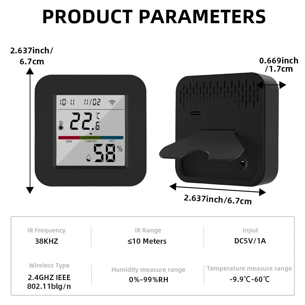 Tuya Smart IR Remote With Temp Humidity Sensor Universal Controller 5