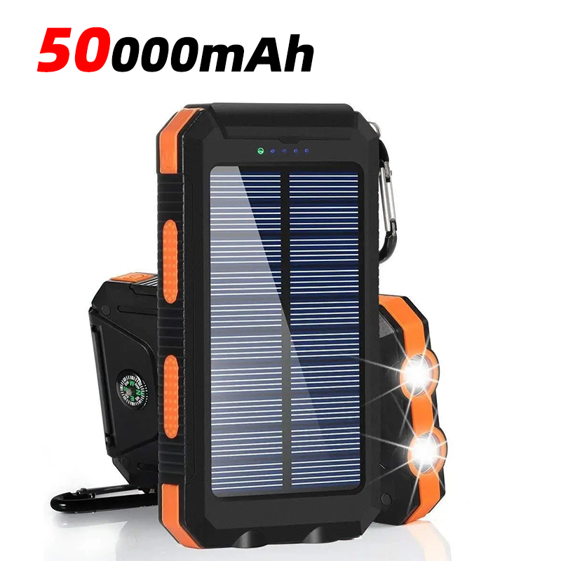 Outdoor Waterproof Solar Power Bank Two Way Fast Charging Power Bank Flashlight Portable Charger Fo 5