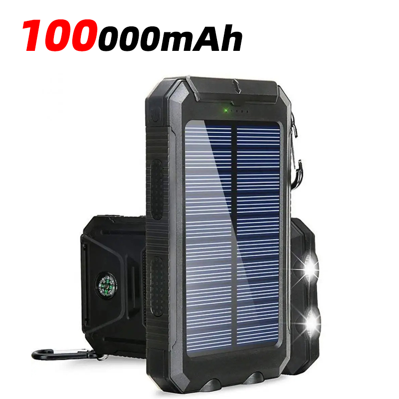 Outdoor Waterproof Solar Power Bank Two Way Fast Charging Power Bank Flashlight Portable Charger Fo 11