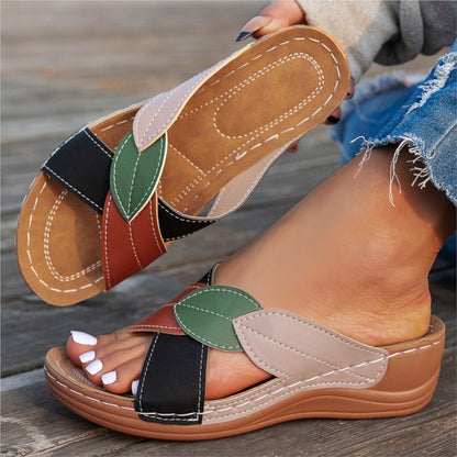 Womens Breathable Summer Sandals Retro Wedge SlipOn Walking Shoes Lightweight Female Footwear Slipp 5