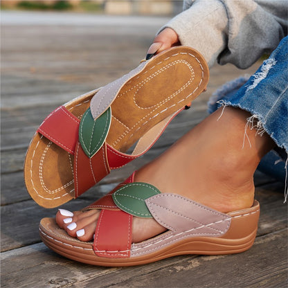 Womens Breathable Summer Sandals Retro Wedge SlipOn Walking Shoes Lightweight Female Footwear Slipp 6