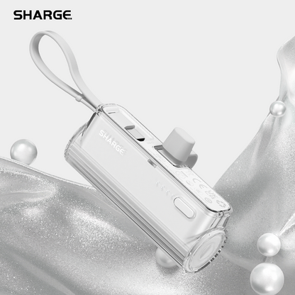 Flow Mini Power Bank, Built-in Replaceable USB-C Lightning Connector, Portable Charger for iPhone, Samsung