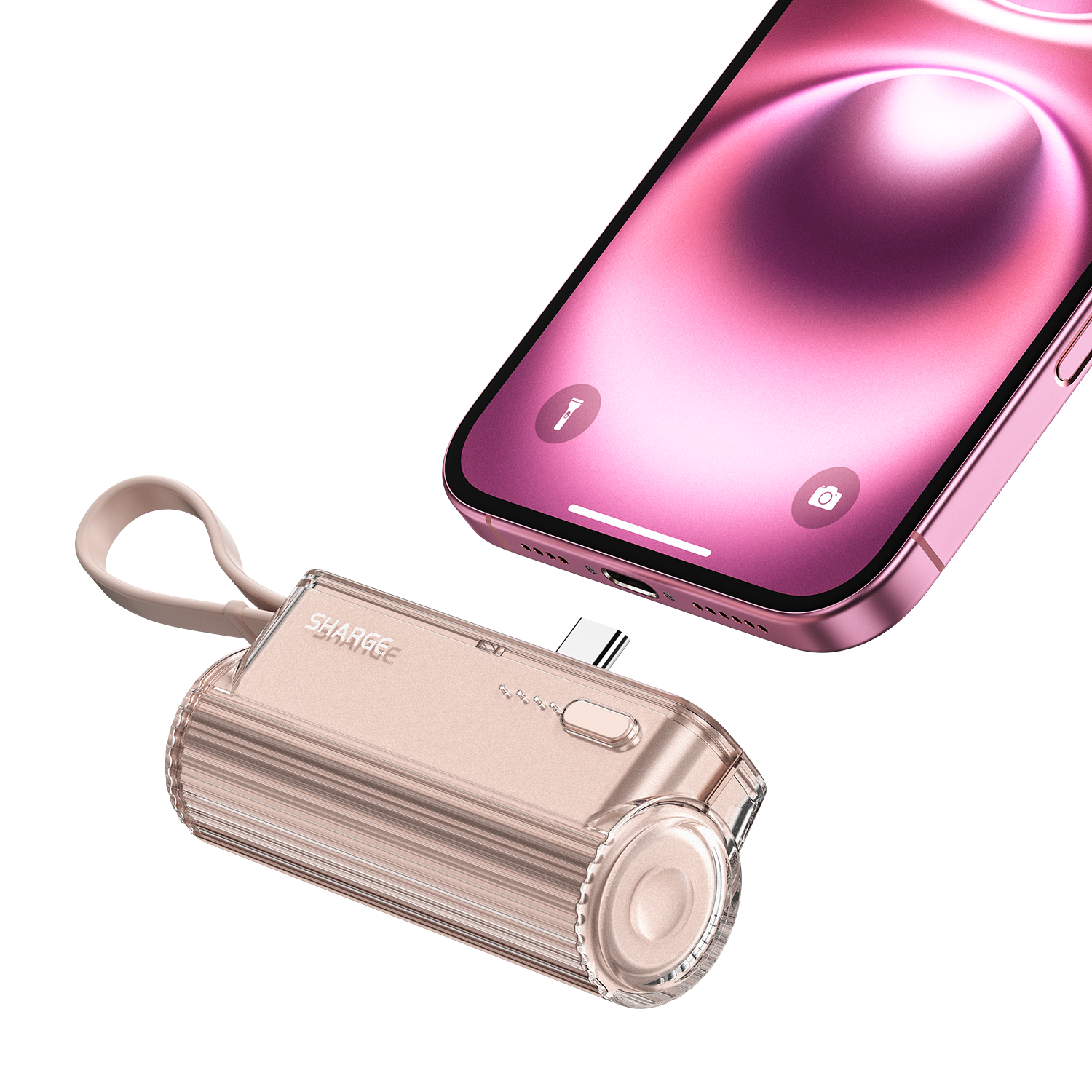 Flow Mini Power Bank, Built-in Replaceable USB-C Lightning Connector, Portable Charger for iPhone, Samsung