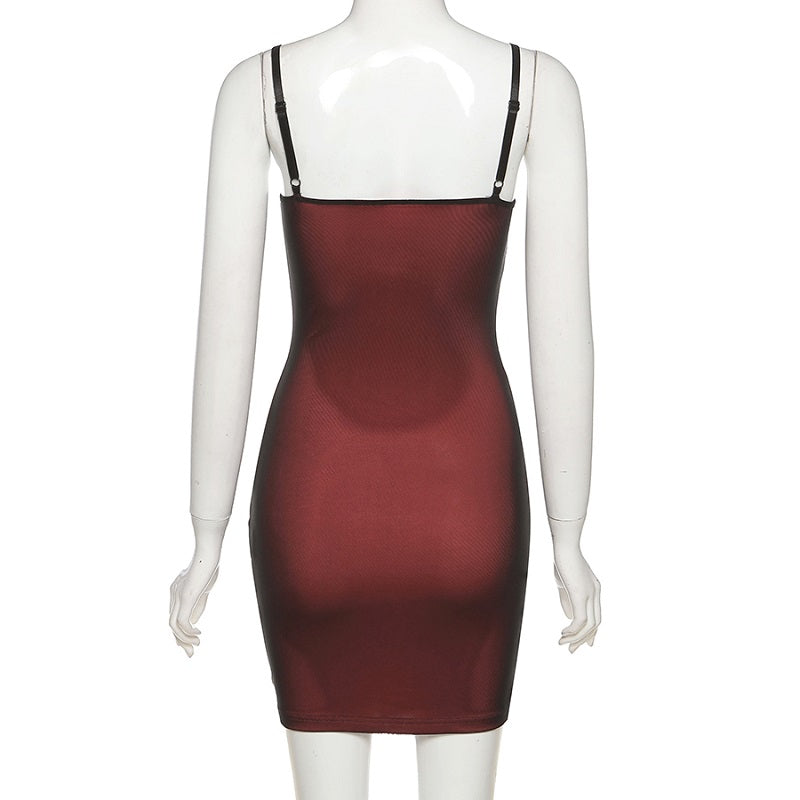 Mesh Double Layer Sexy Dress Women, Sleeveless Skinny Bodycon Party, Bandage Elastic Split Clubwear Trend