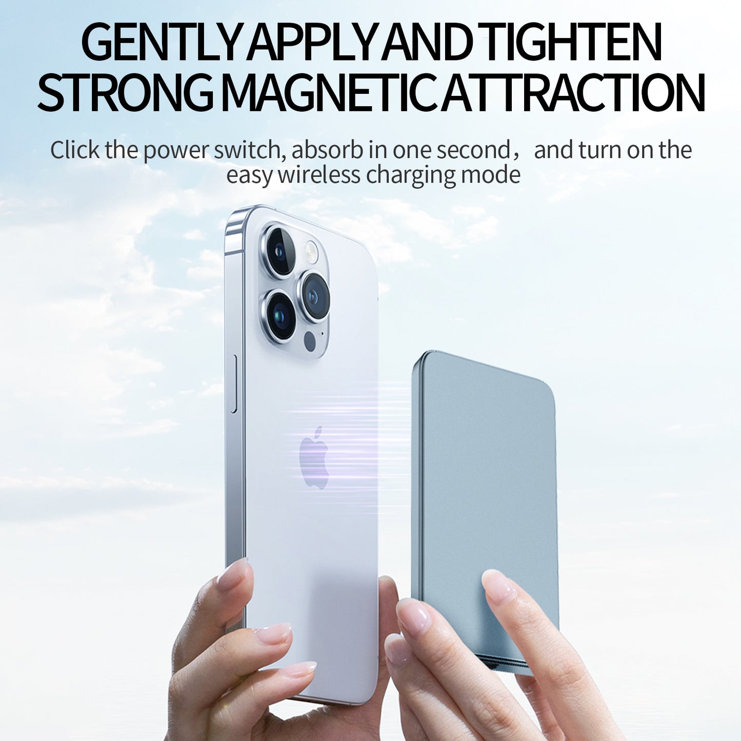 Magnetic Power Bank Wireless Fast Charger For Magsafe, Slim Alloy Backup Battery For iPhone and iWatch