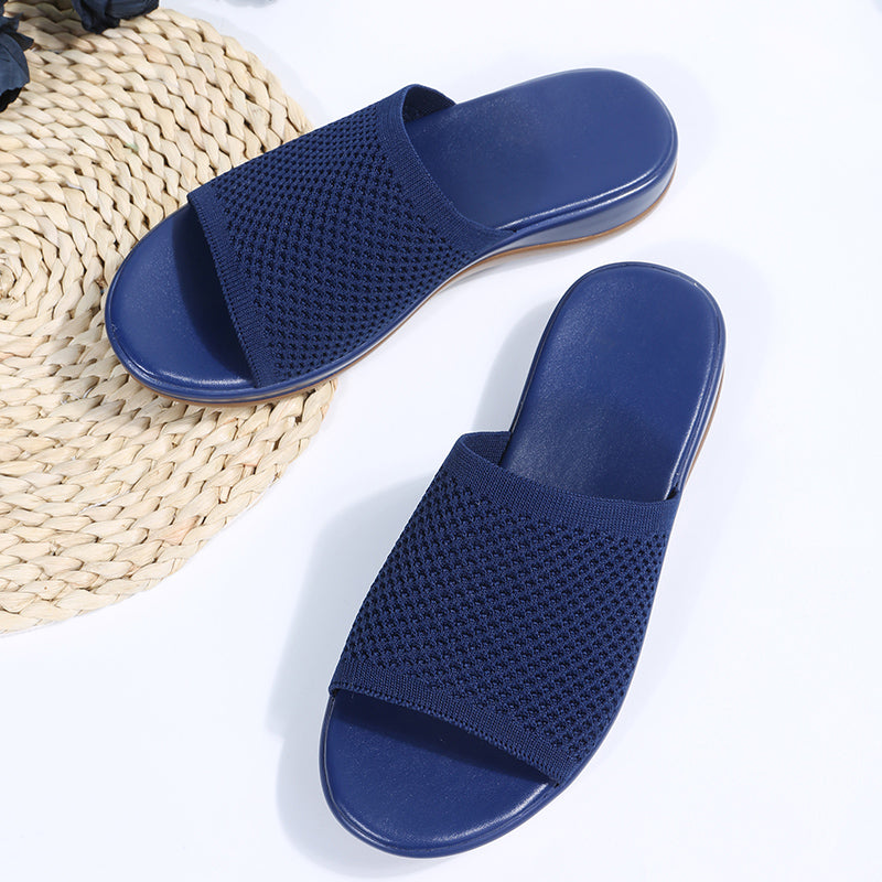 Soft Flat Women Sandals Stylish Stretch Fabric Summer Sandals  Els Women Stretch Fabric Summer Eleg 6