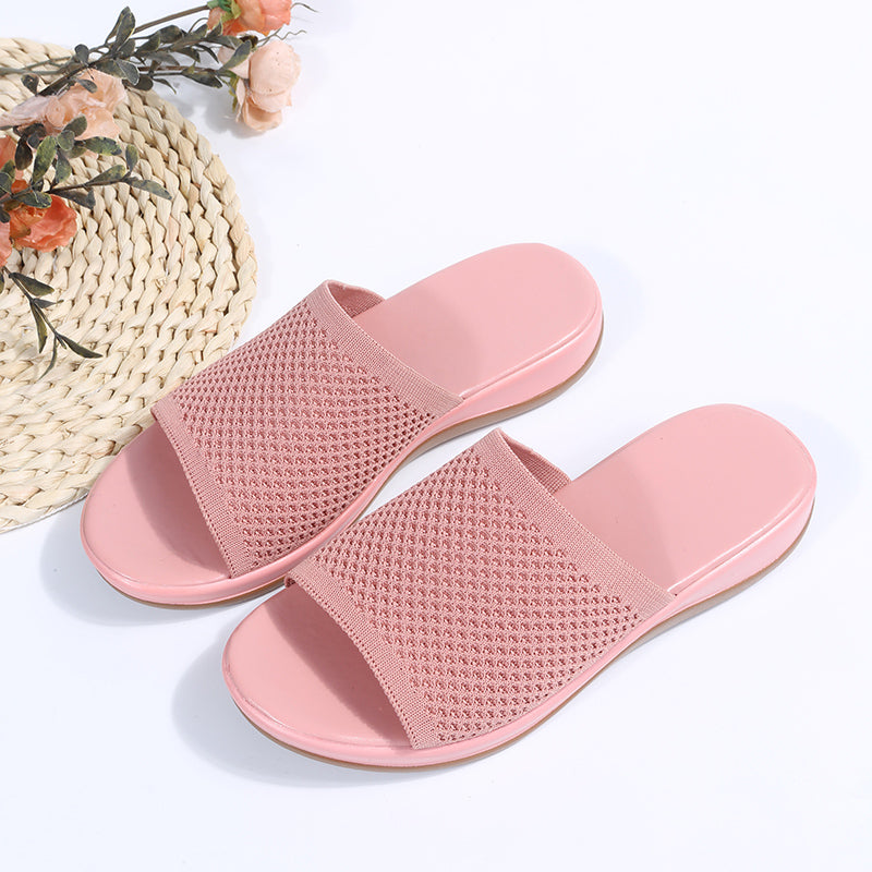 Soft Flat Women Sandals Stylish Stretch Fabric Summer Sandals  Els Women Stretch Fabric Summer Eleg 7